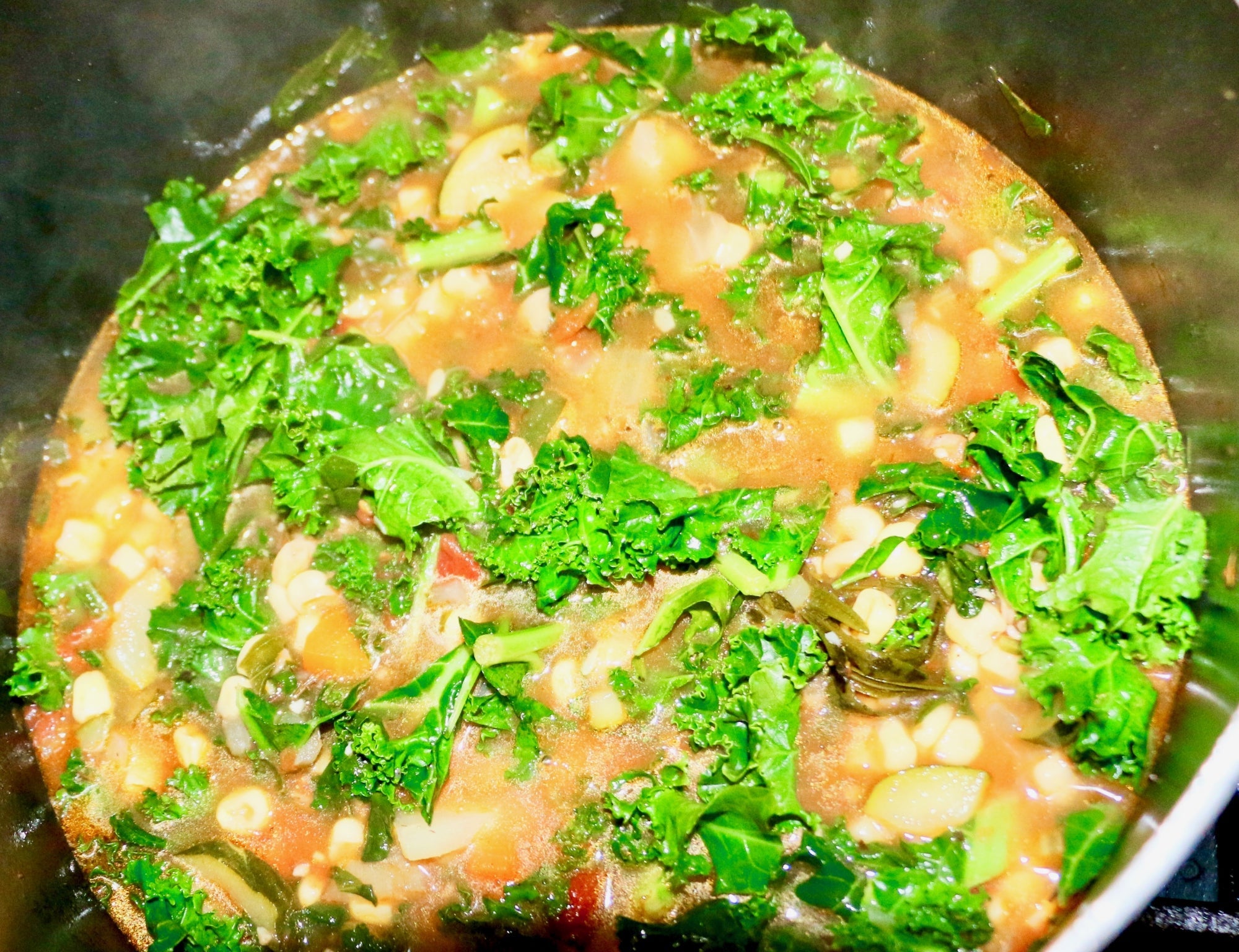 Vegetable soup on a rainy day
