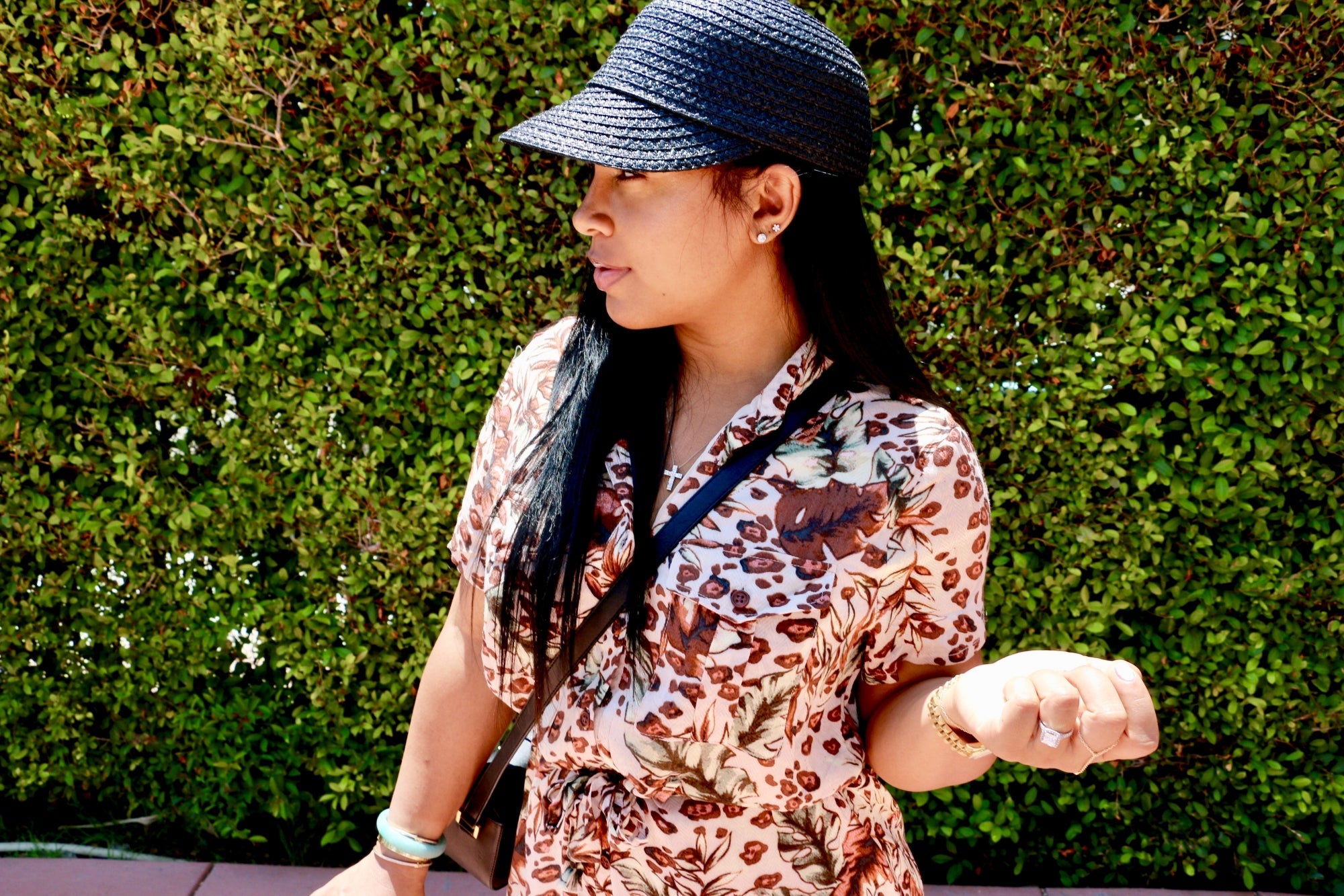 Jungle belted shirt romper