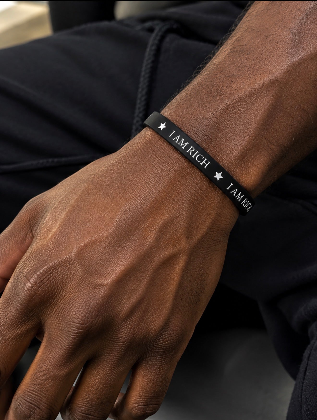 Pink and Black Women and Men Affirmation Bands